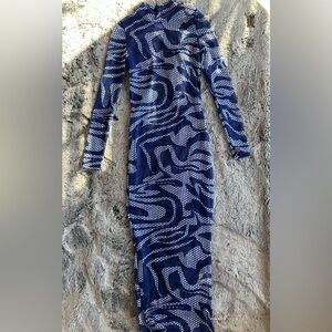 HONEYBUM mesh blue modern design dress, size small